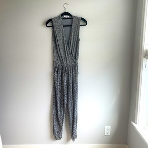 Sundry Wrap Front Leopard-Print Jumpsuit